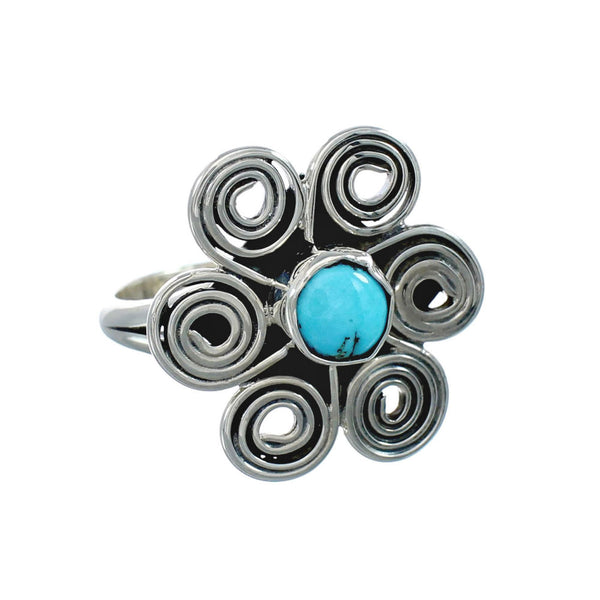 Native American Turquoise Sterling Silver Ring Size 7 JX130771